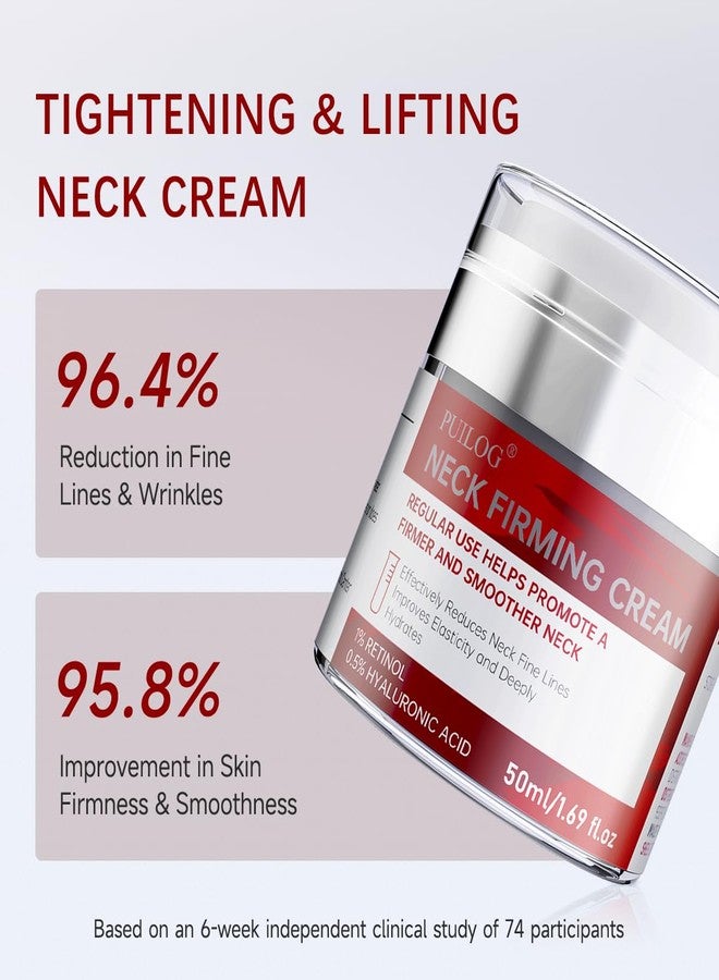 PUILOG Neck Firming Cream, Anti-Aging Tightening And Lifting Treatment With Peptides, Retinol, Collagen & Hyaluronic Acid Cream For Neck, Face and Chest (1.7 Fl Oz) - Image 3